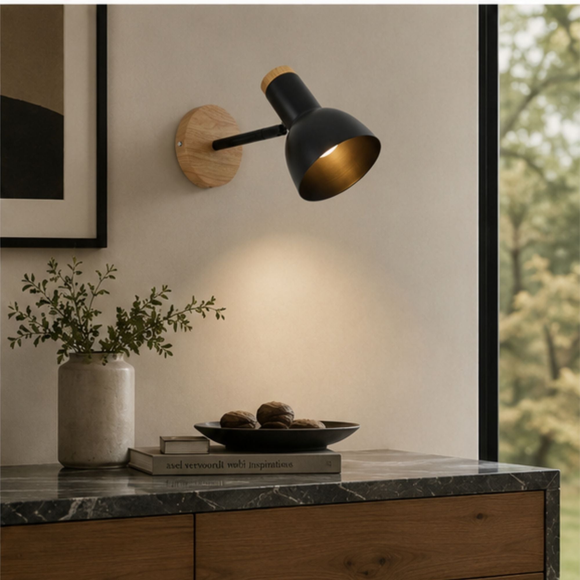 Luminaria Decorativa De Pared Ariel, Negro