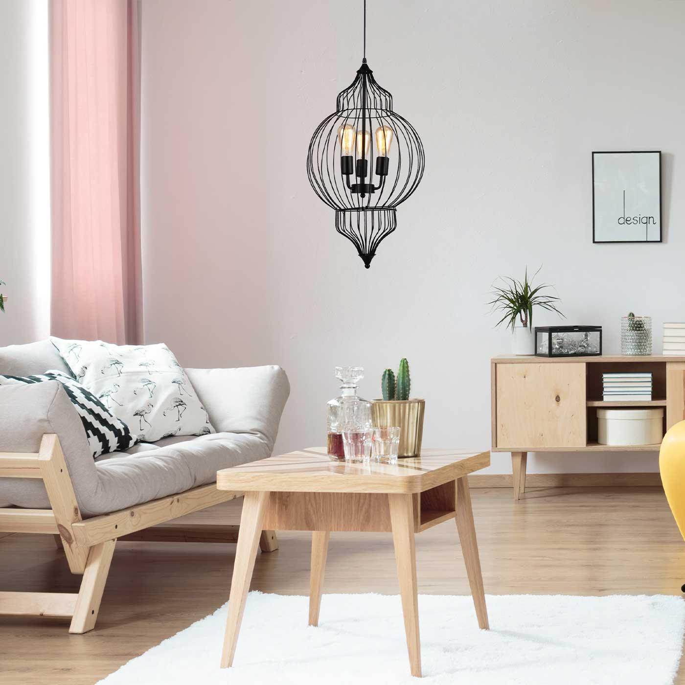 Lámpara Colgante Ezra, Negro - VIRTUAL MUEBLES