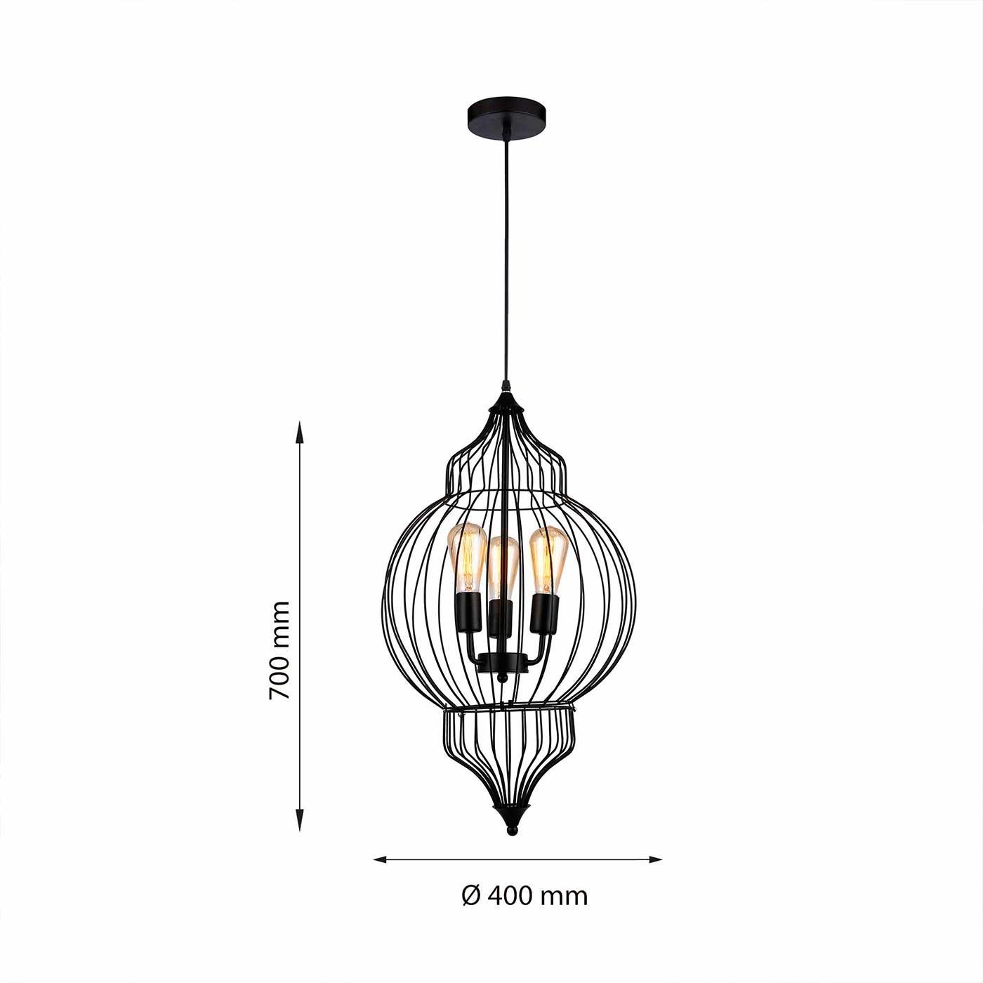 Lámpara Colgante Ezra, Negro - VIRTUAL MUEBLES