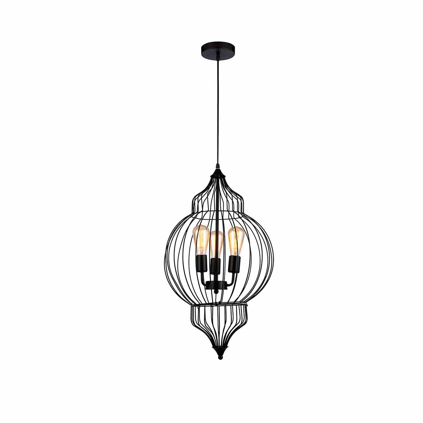 Lámpara Colgante Ezra, Negro - VIRTUAL MUEBLES