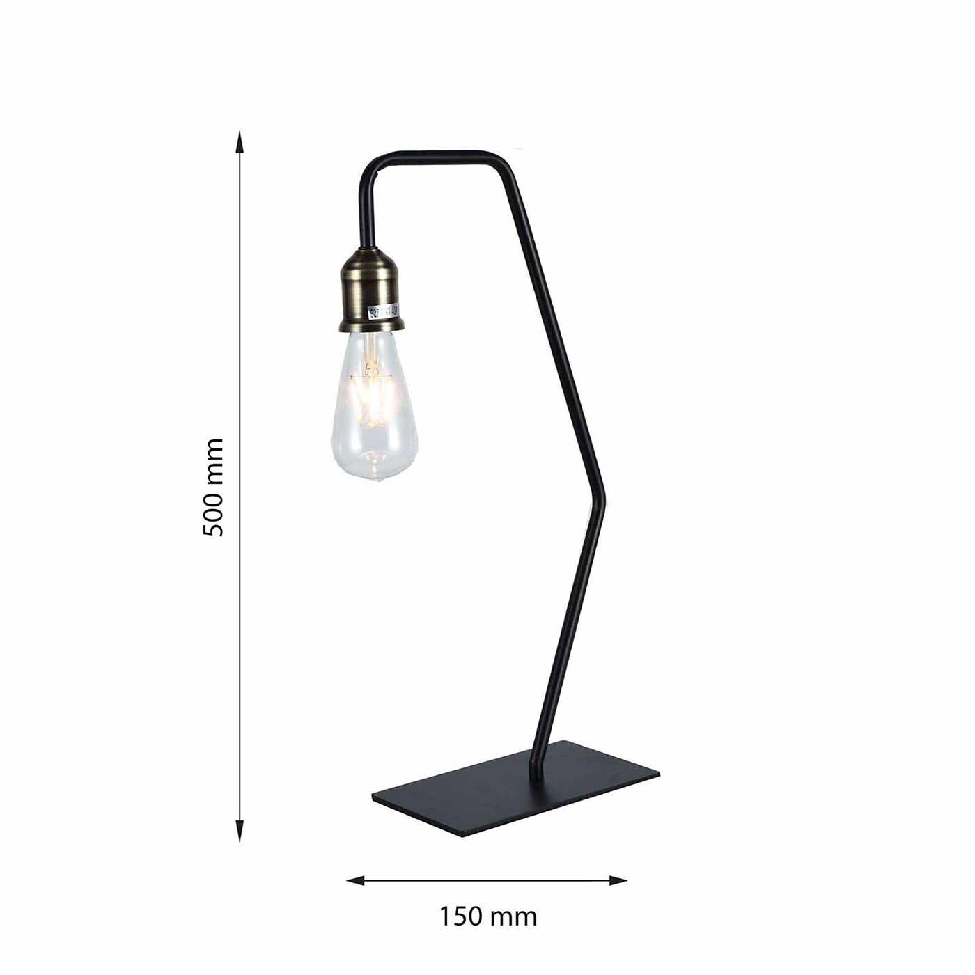 Lámpara de Mesa Danthe, Negro - VIRTUAL MUEBLES