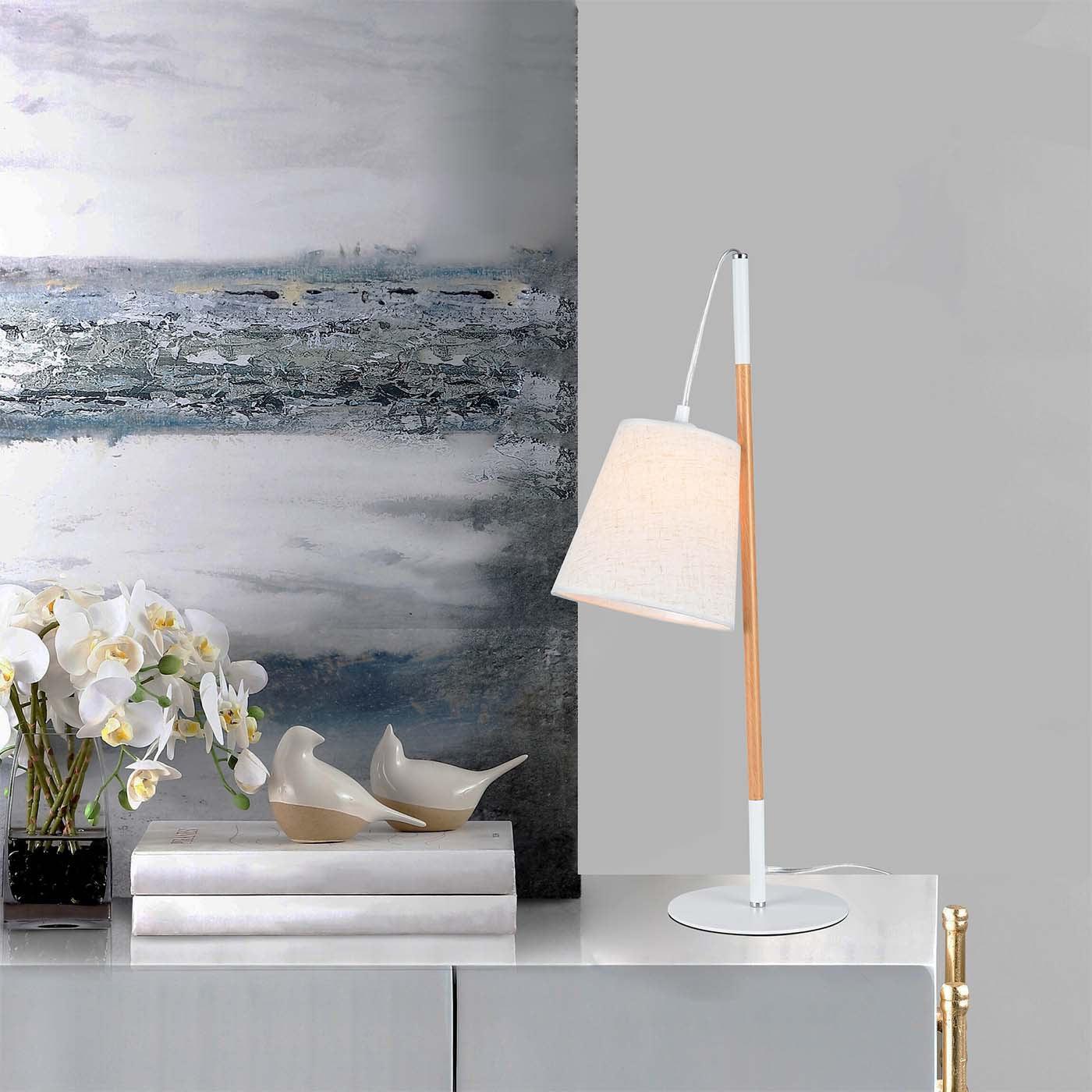 Lámpara de Mesa Lavi, Blanco - VIRTUAL MUEBLES