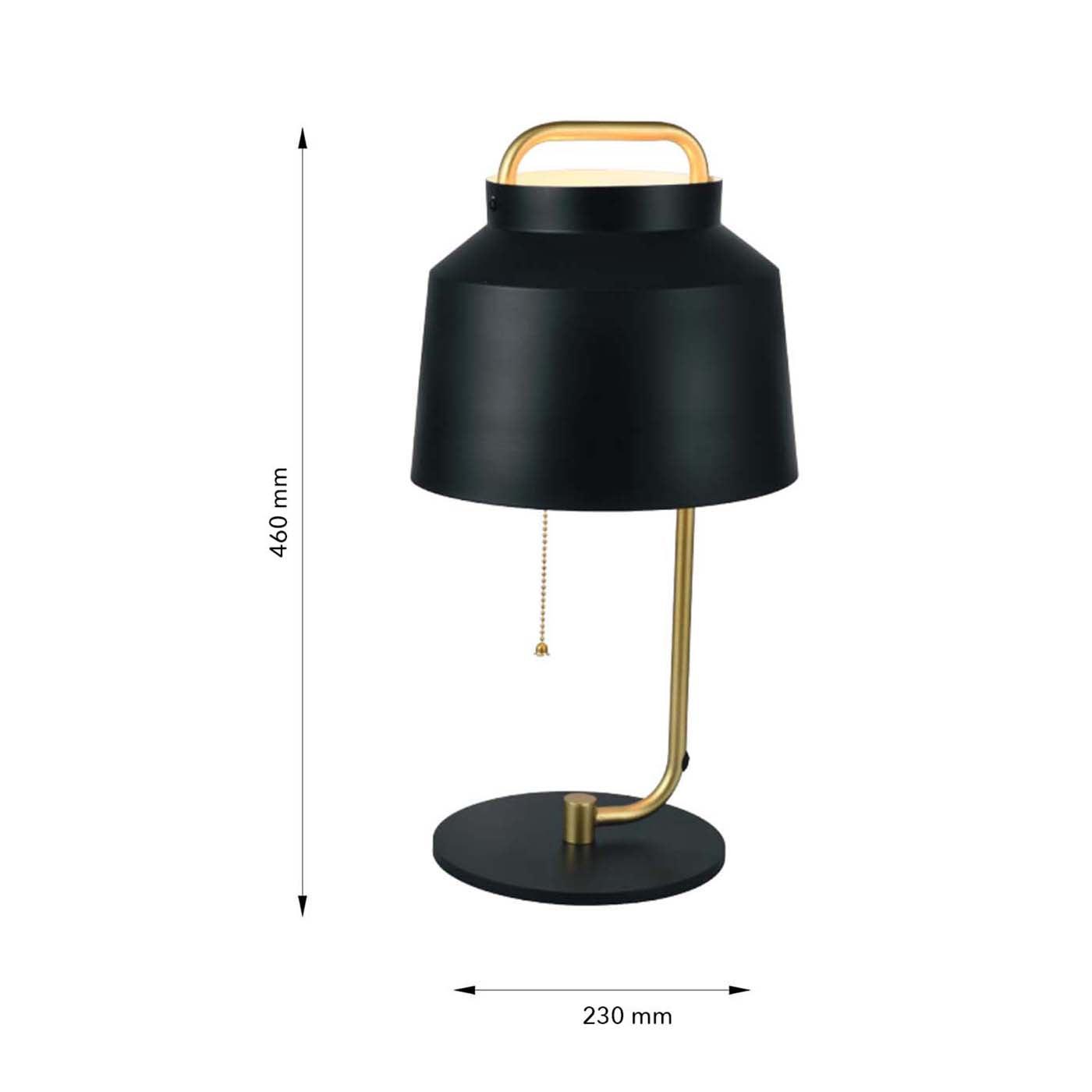 Lámpara de Mesa Marie, Negro y Dorado - VIRTUAL MUEBLES