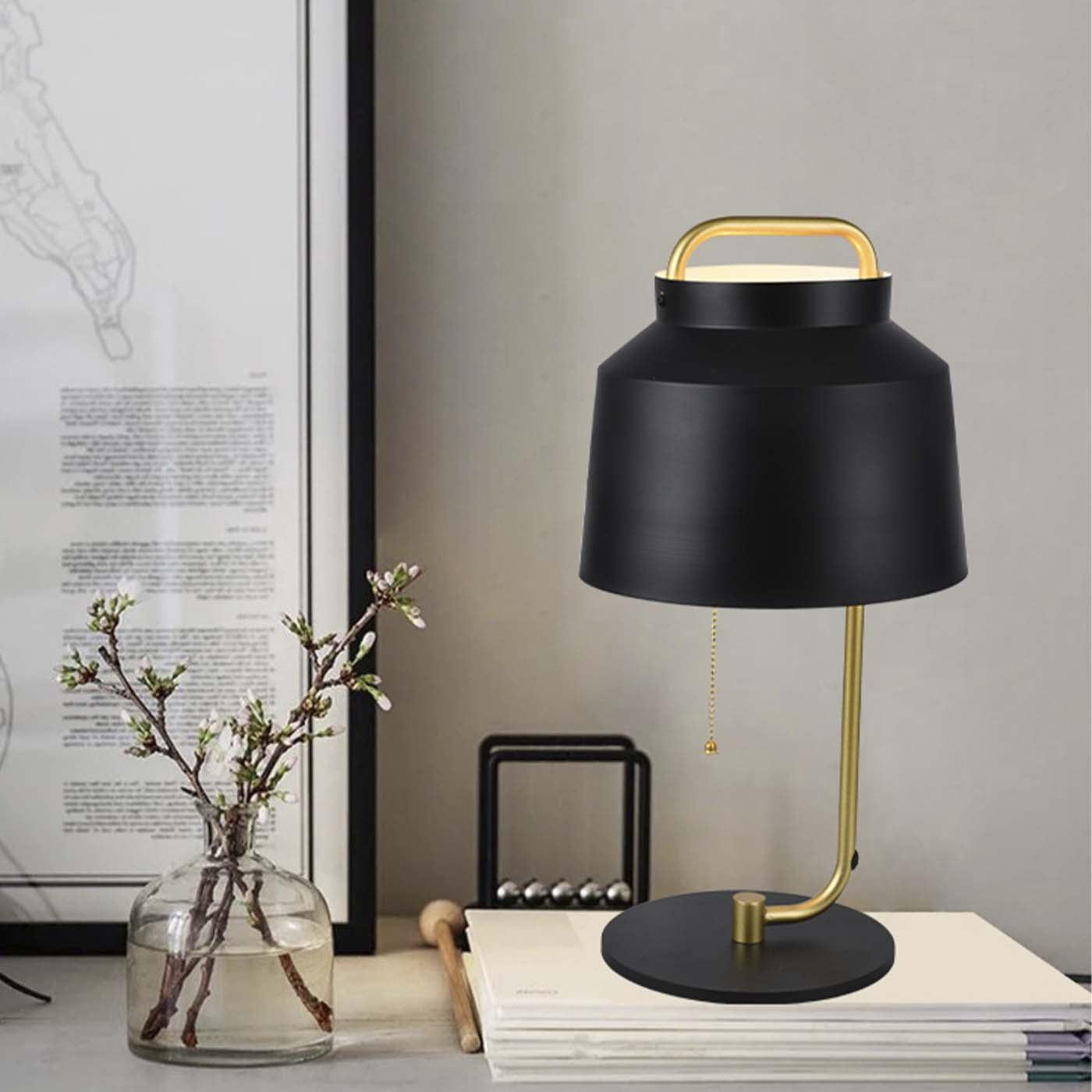 Lámpara de Mesa Marie, Negro y Dorado - VIRTUAL MUEBLES