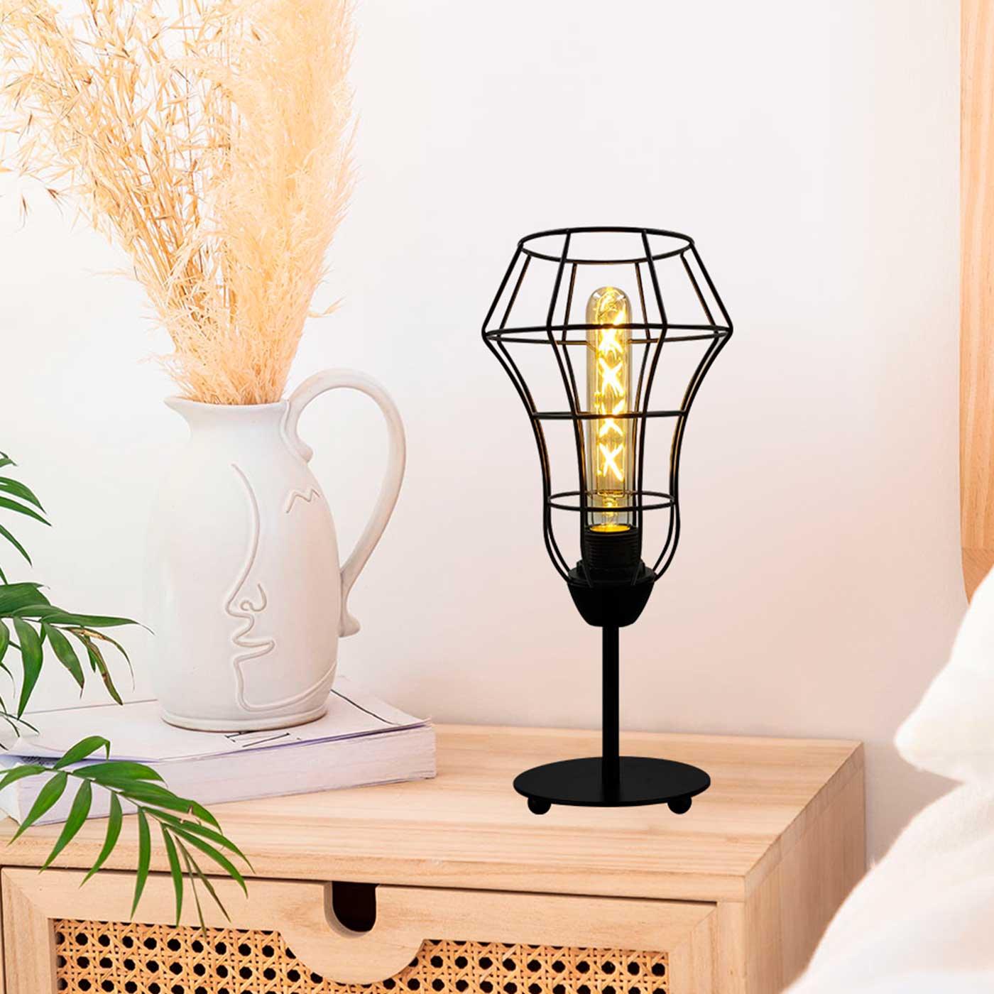 Lámpara de Mesa Nydia, Negro - VIRTUAL MUEBLES