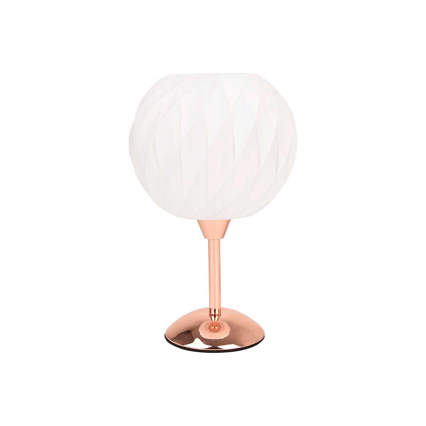 Lámpara de Mesa Waffle, Blanco y Cobre - VIRTUAL MUEBLES