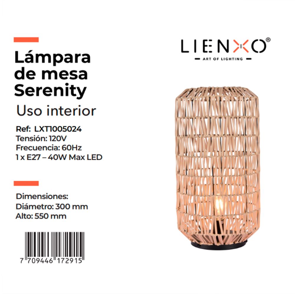 Lámpara de Mesa Serenity, Café Claro