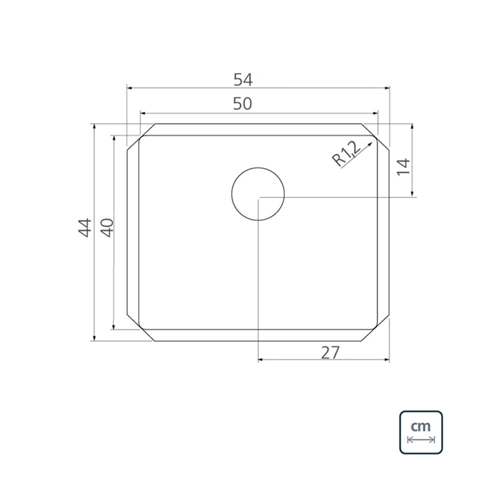 Lavaplatos Design 50x40, Acero Inoxidable