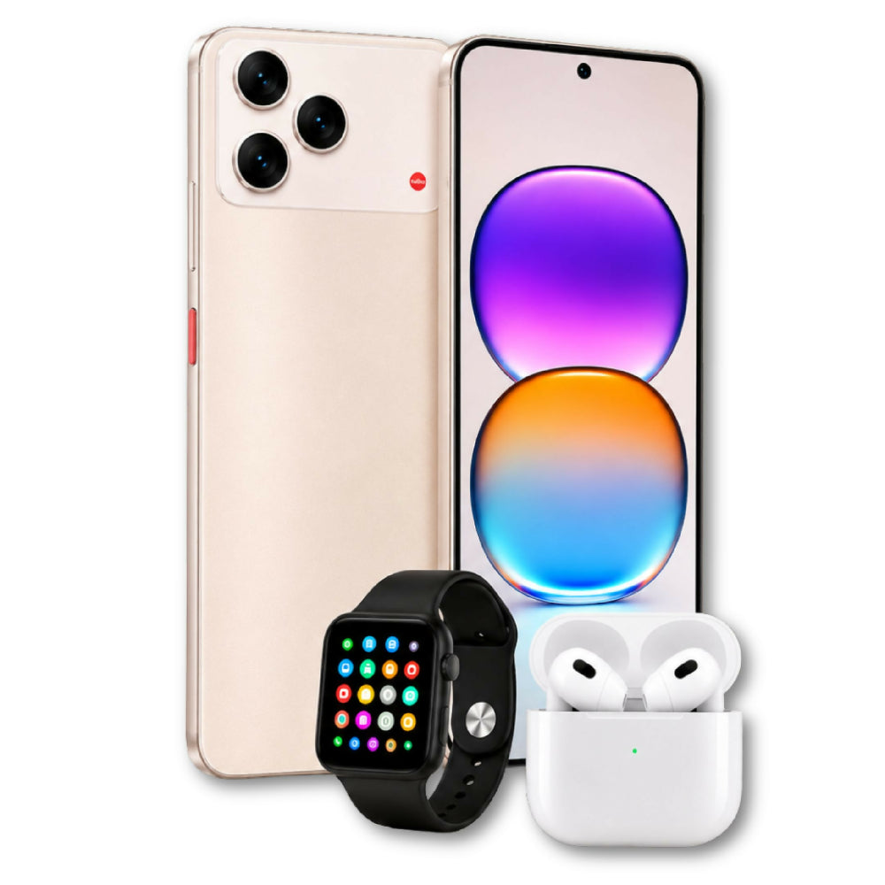 Celular Nubia V80 Pro 256GB 20GB RAM Dorado + Kit De Audífonos Y Reloj