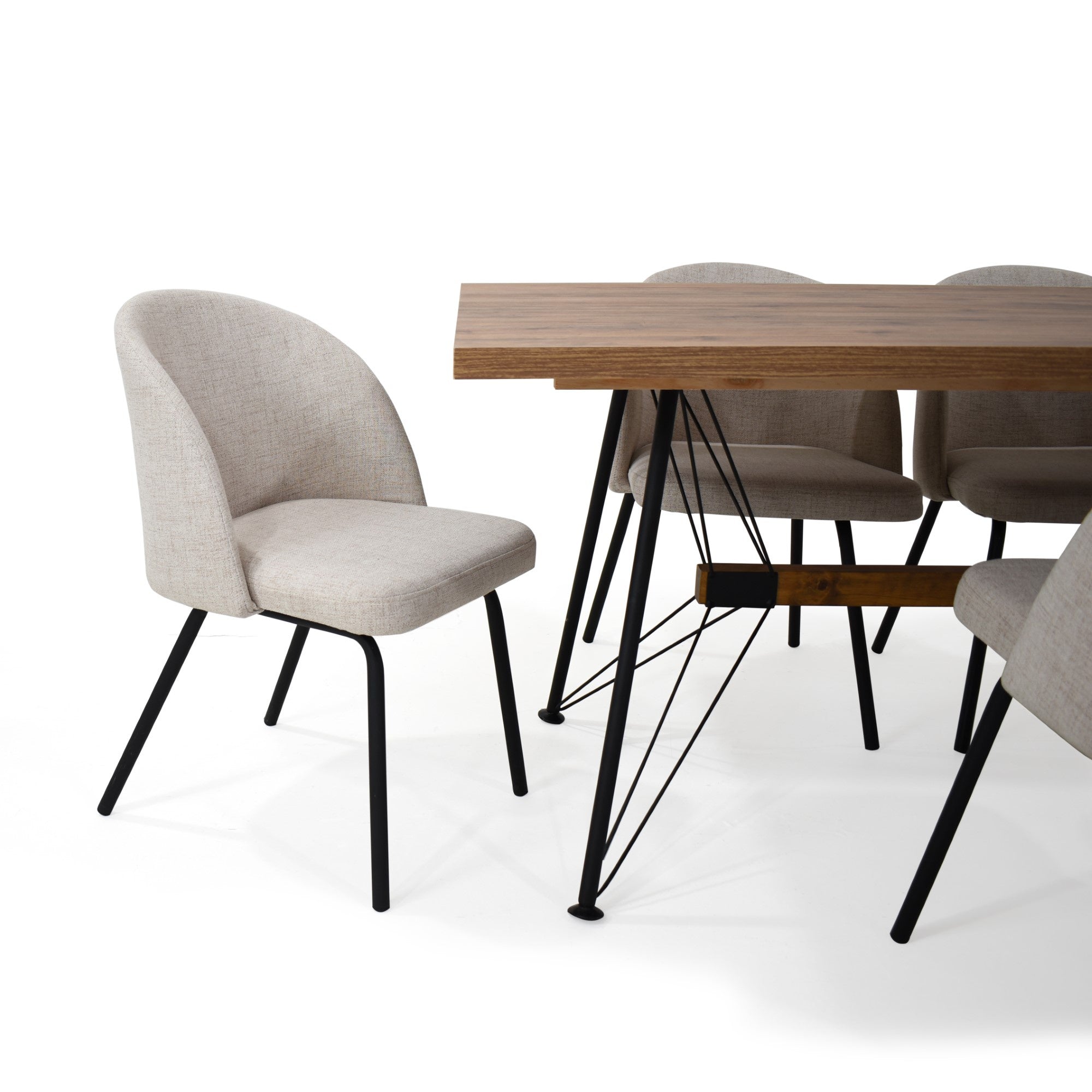 Comedor 6 Puestos Falcon Sillas Osaka Trigo