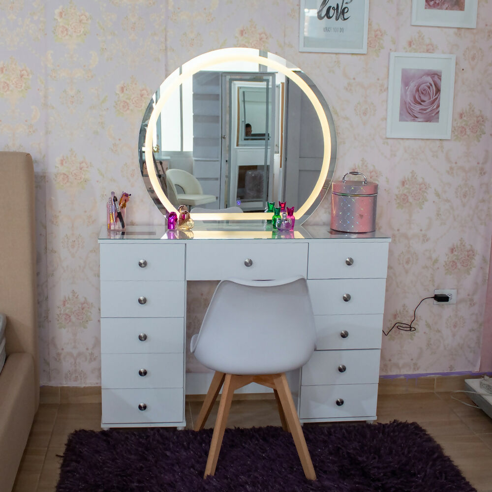 Jazmín 120cm Led Media Luna, Blanco