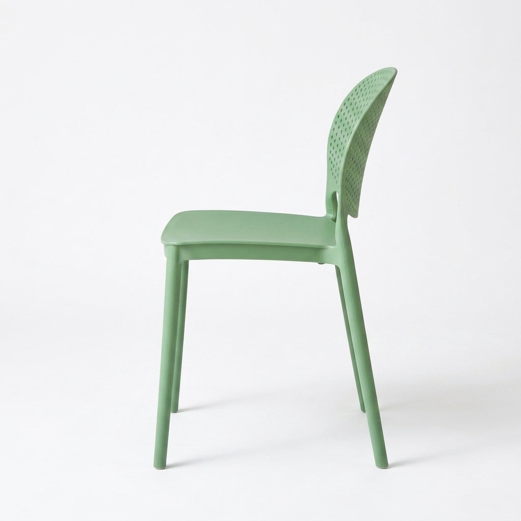 Silla Florida, Color Verde, con Espaldar y Diseño Moderno