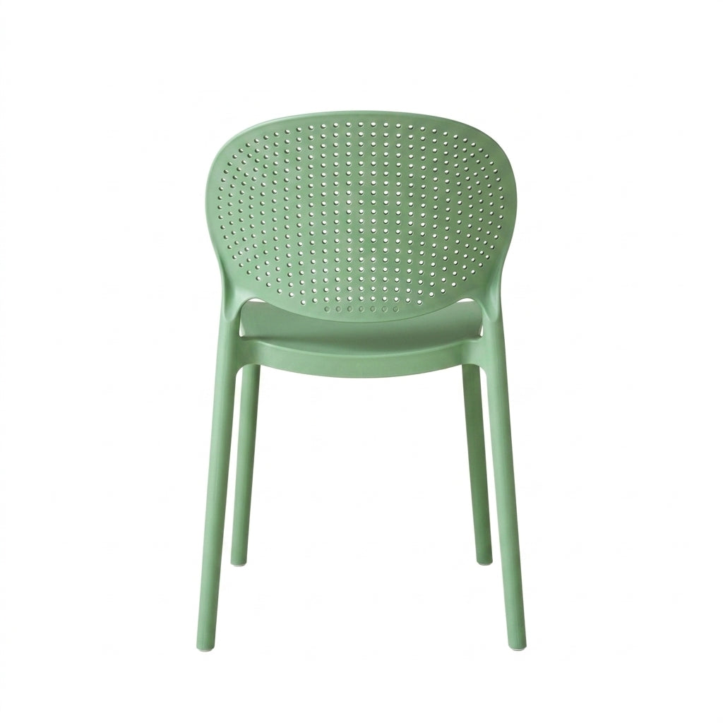 Set de 4 Sillas Florida, Color Verde, con Espaldar y Diseño Moderno