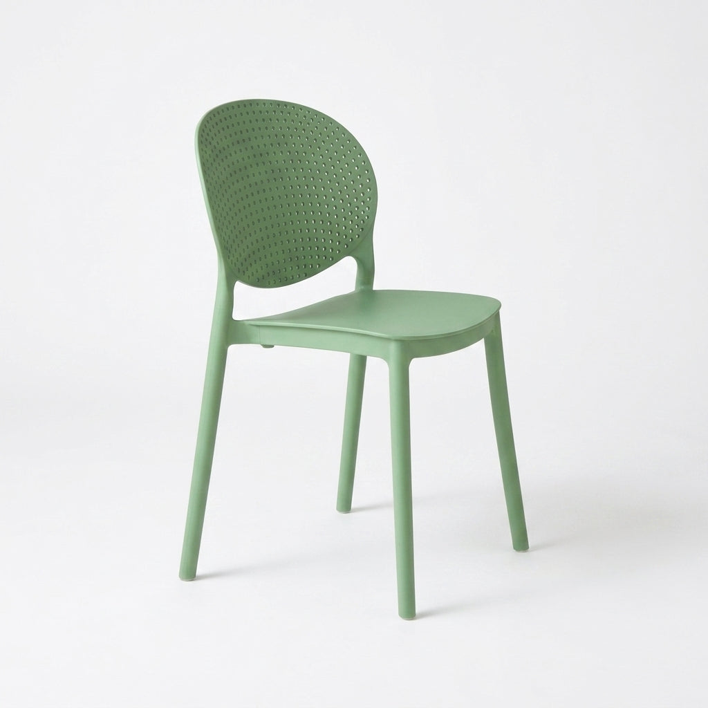 Set de 4 Sillas Florida, Color Verde, con Espaldar y Diseño Moderno