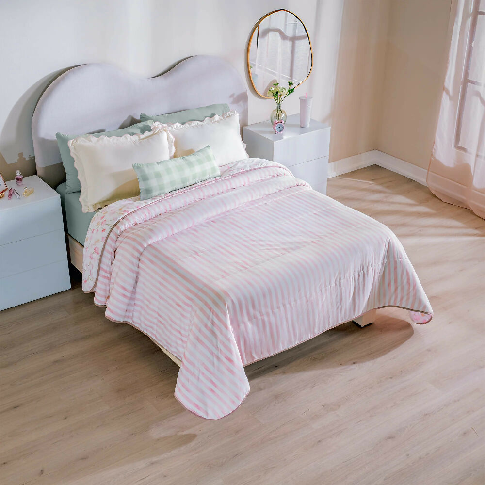 Juego Edredon Cottage, para Cama Sencilla, 2 Vistas (Incluye 1 Funda 1 Cojín)