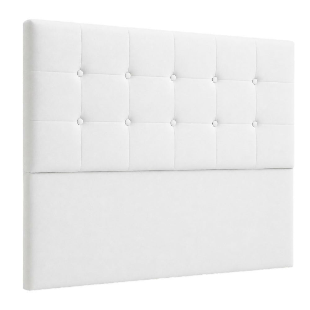 Cabecero King 200x60+55 Cuadros Grandes Blanco Tela