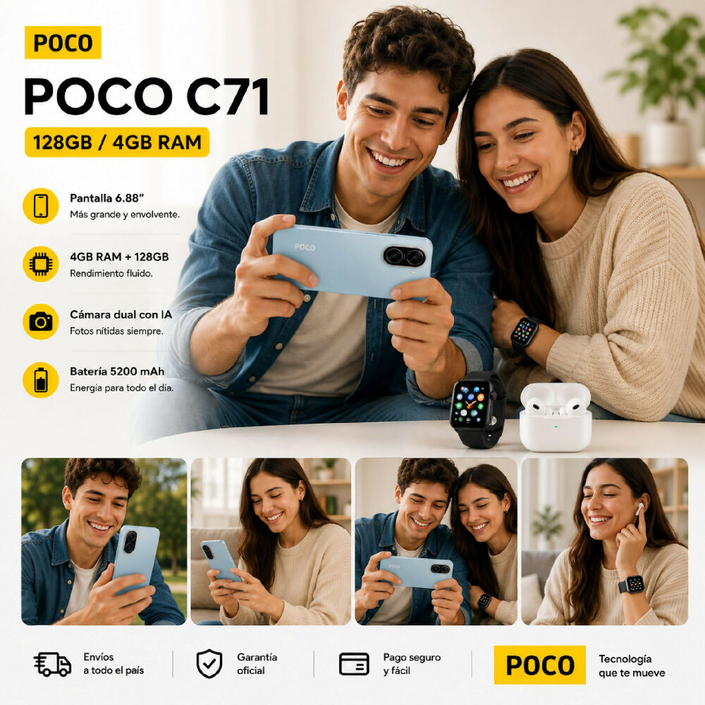 Celular Xiaomi POCO C71 128gb 4gb Ram + Obsequio Incluido Azul
