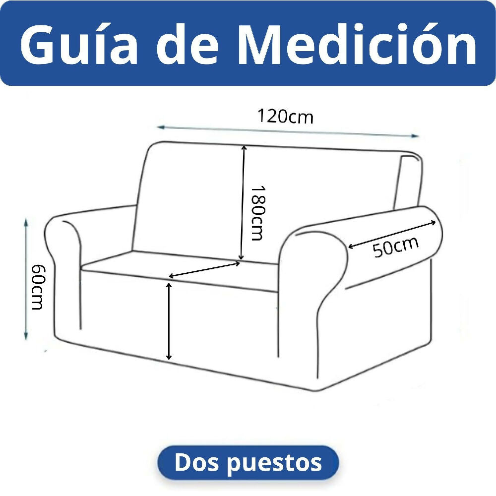 Protector de sofá 2 puestos elastico negro