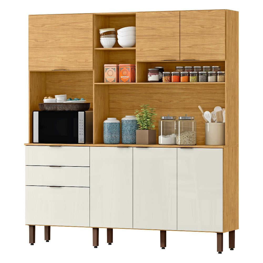 Mueble de Cocina Fiyi - Natural/Blanco Apagado