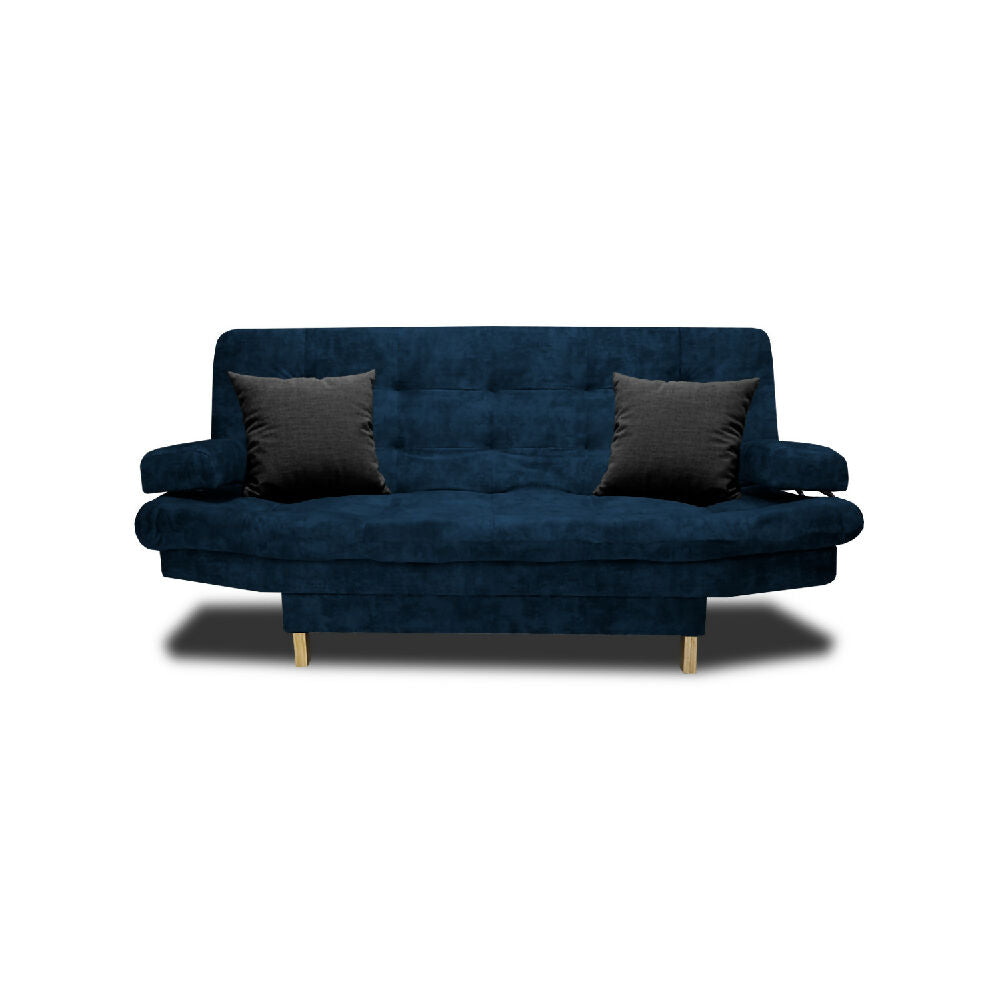 Sofá Cama Blum Clic Clac 3 Posiciones Tela Amigable Con Mascotas 185X90X80 Azul Petroleo