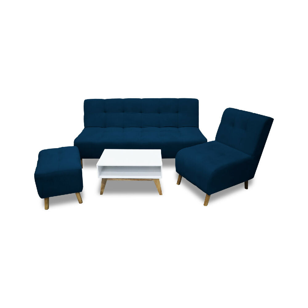 Sala Milan Azul + Mesa de Centro