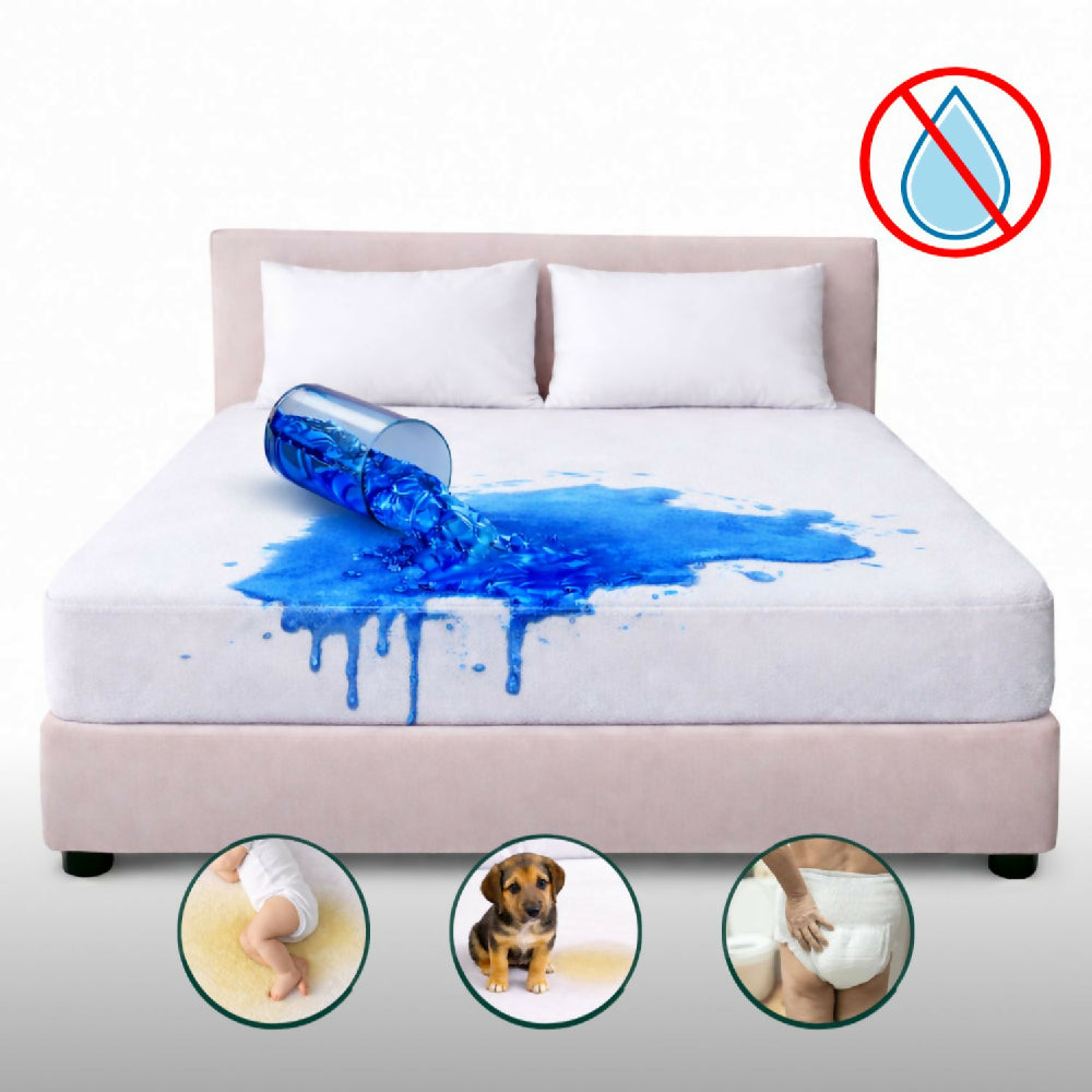 Combo protector colchón doble 100% impermeable antifluido terry 140x190cm