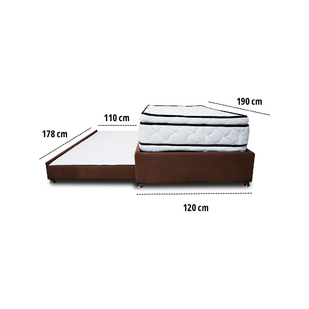 Combo Cama Tarima Nube 120x190 semidoble Marron
