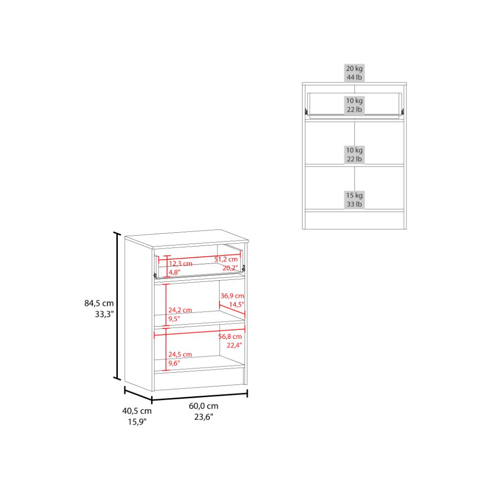 Mesa Auxiliar de Cocina Mayorca, Wengue, con espacio para guardar insumos ZF