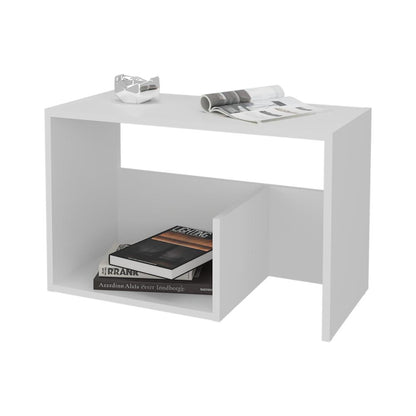 Mesa de Noche Evert, Blanco Duqueza Y Blanco Kronos, con diseño moderno y espacio para ubicar objetos ZF