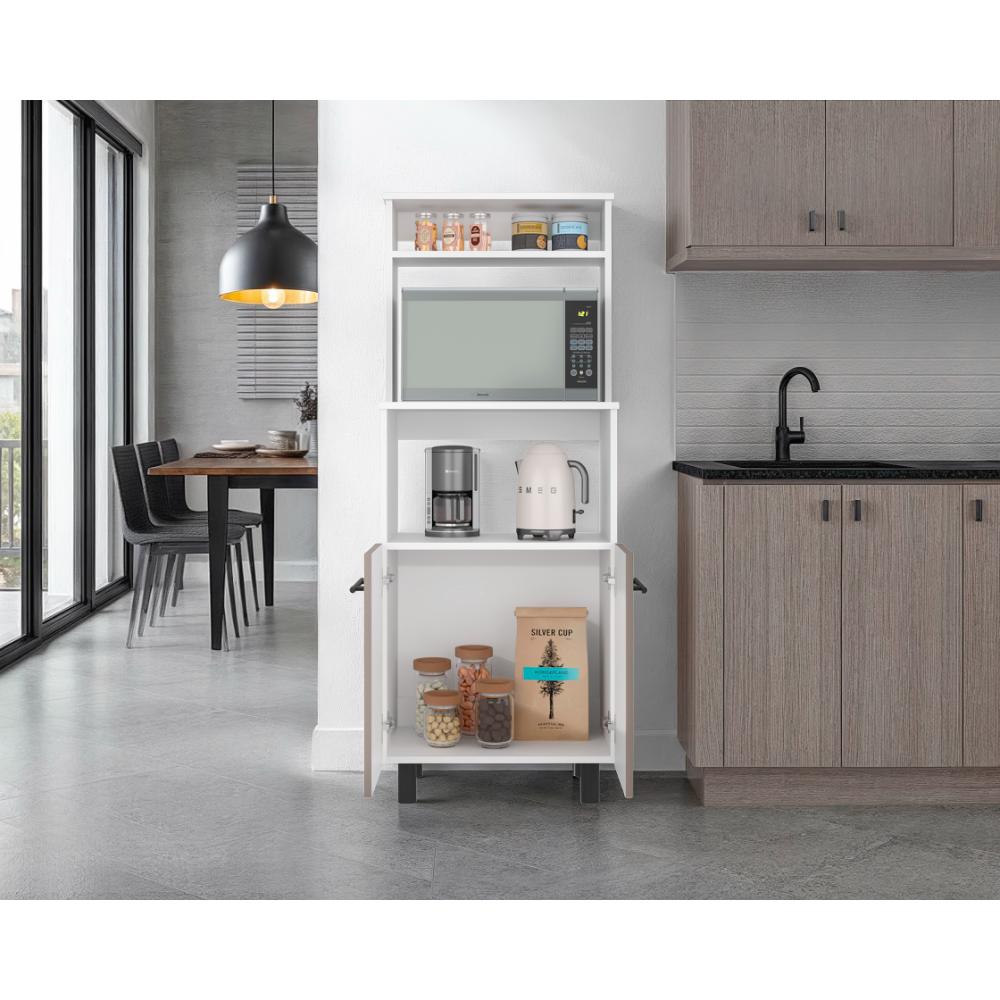 Modulo Microondas Brisan, Blanco Duqueza y Positano, con gran capacidad de almacenamiento