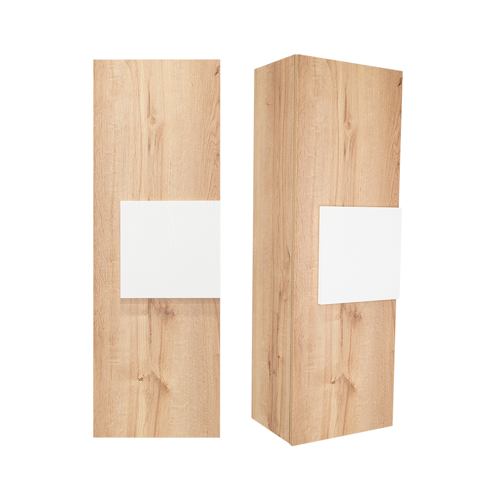 Gabinete de Baño Picasso, Blanco y Café Claro, con Espacio Para Guardar Objetos de Aseo   X2