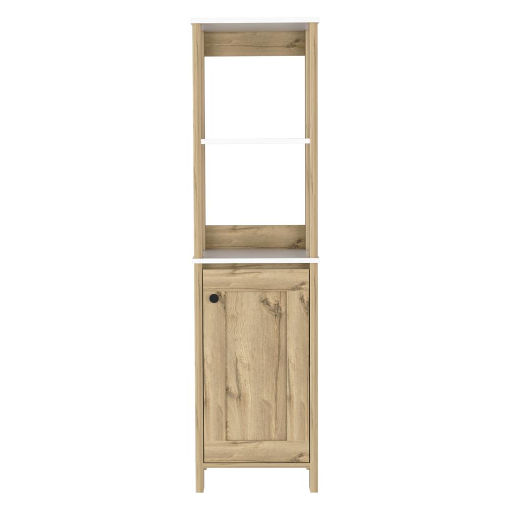 Mueble Auxiliar de Baño Aqua, Blanco Duqueza y Café Claro,  con amplio espacio de almacenamiento