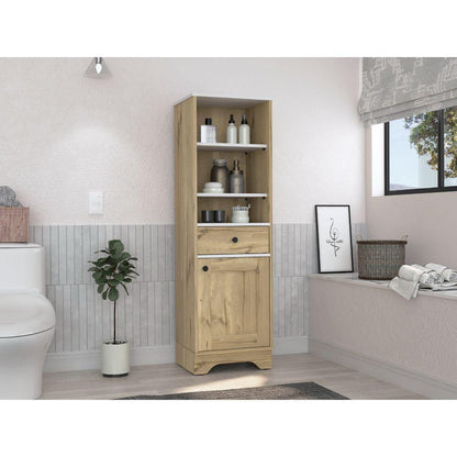 Gabinete de Baño Aqua 2, Café Claro y Blanco, con Variedad De Entrepaños X2