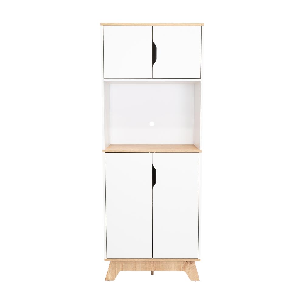 Modúlo Microondas Alto Austurial, Blanco y Café Claro, con cuatro puertas