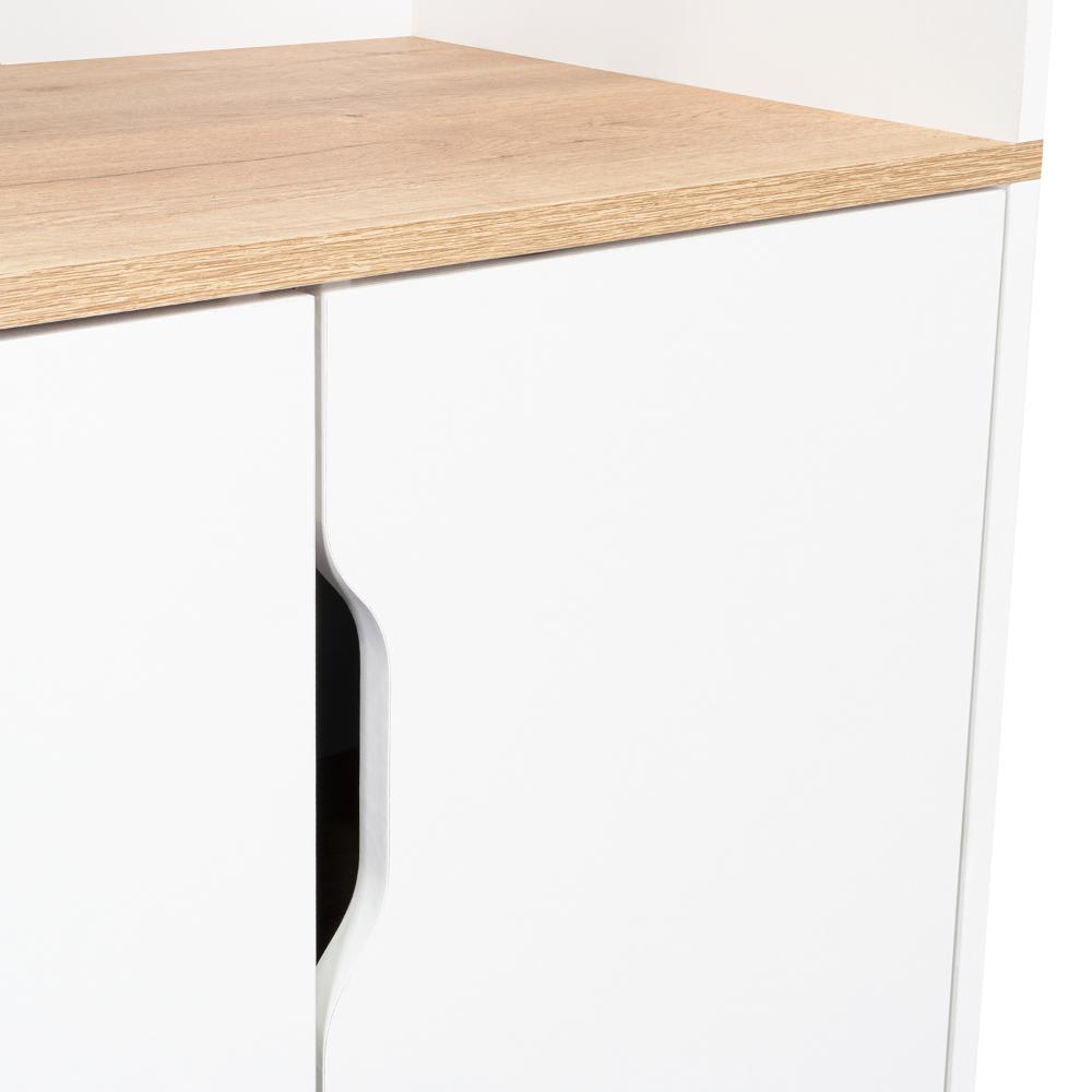 Modúlo Microondas Alto Austurial, Blanco y Café Claro, con cuatro puertas
