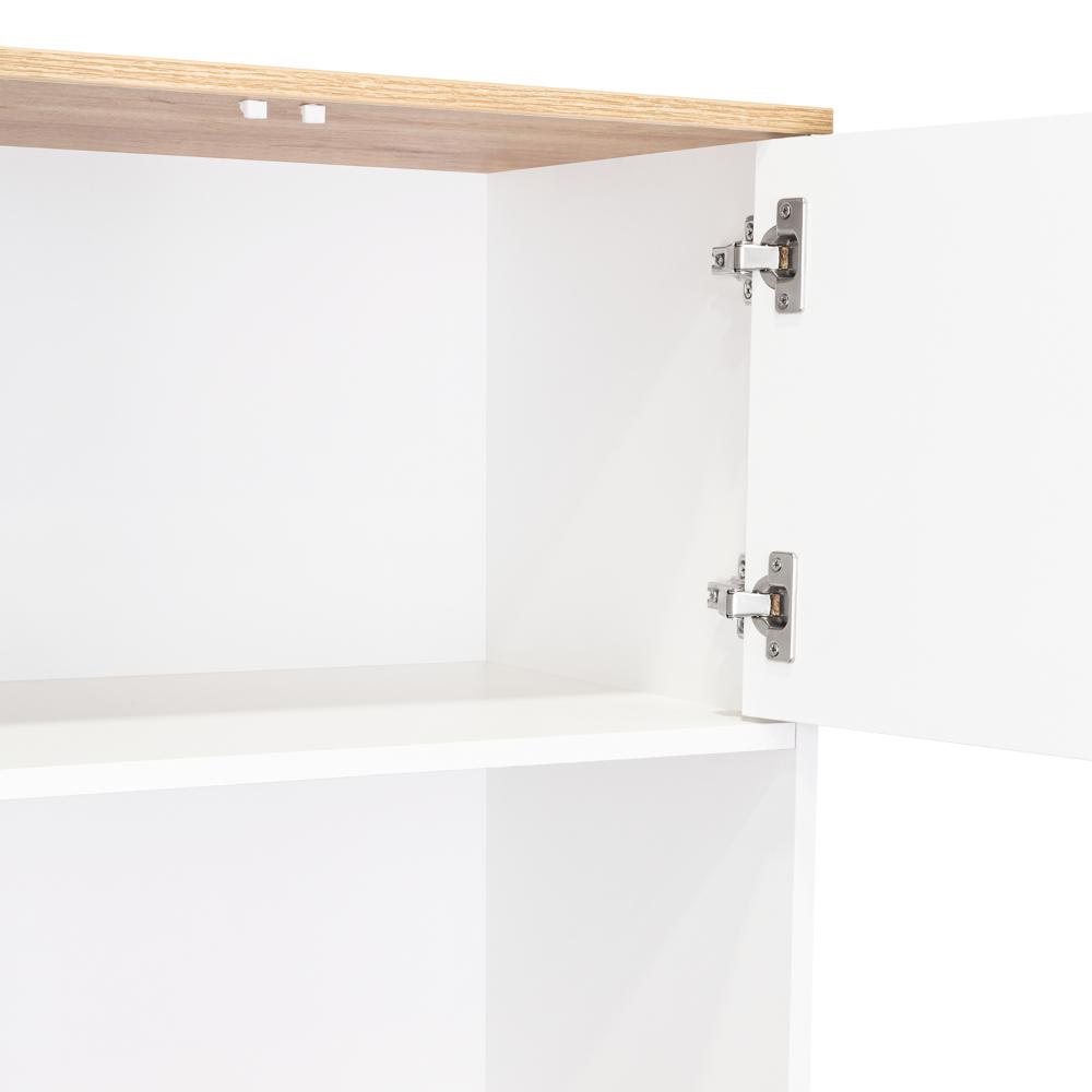Modúlo Microondas Alto Austurial, Blanco y Café Claro, con cuatro puertas