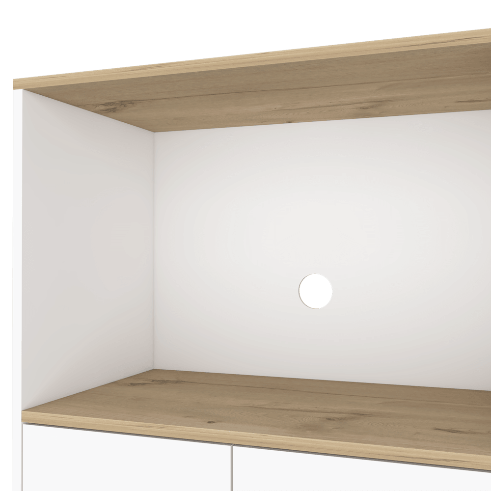 Mueble auxiliar lirio, blanco, con espacio para microondas hc - Madecentro