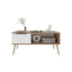 Mesa de Centro Wenden, Blanco, Con un Cajón y patas de madera ZF