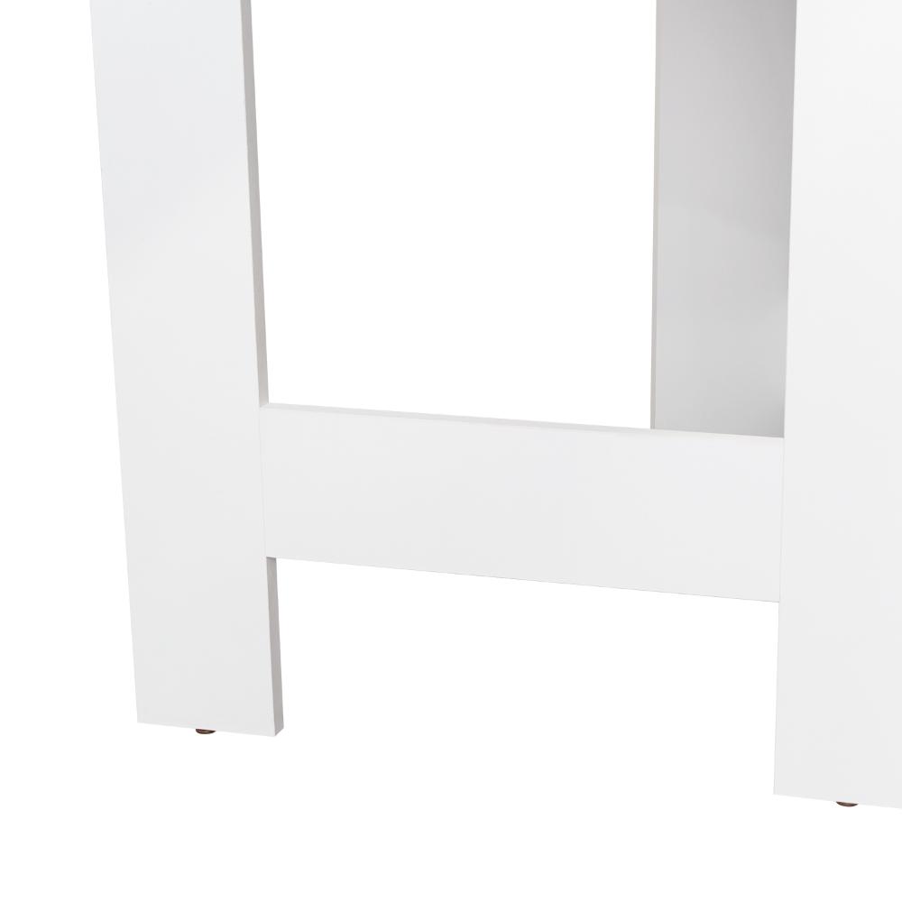 Mesa Auxiliar de Cocina Plegable Merida, Blanco y Macadamia, con Amplia Superficie