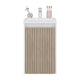 Mueble De Lavamanos Syra, Kronos Blanco Duqueza y Roble Natural, Con textura ranurada incluye lavamanos ZF