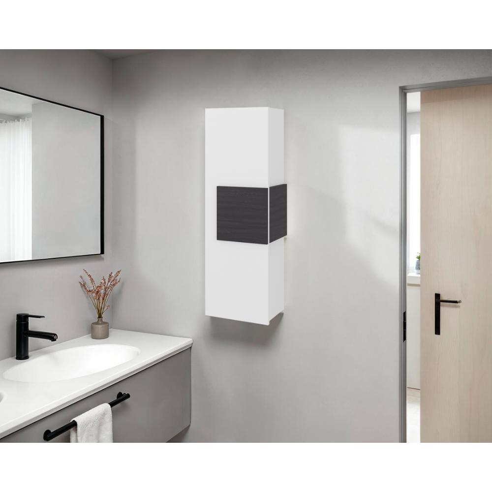 Gabinete de Baño Picasso, Kronos Blanco y Kronos Wengue, Con Espacio Para Guardar Objetos de Aseo ZF