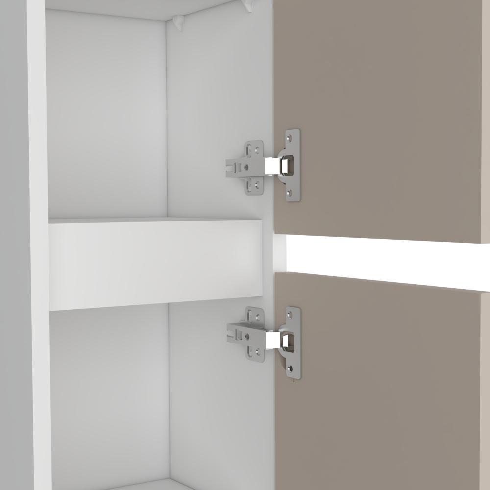 Mueble  Auxiliar para Baño High, Capri y Kronos Blanco, con espacio para almacenar objetos y es de facil instalación ZF