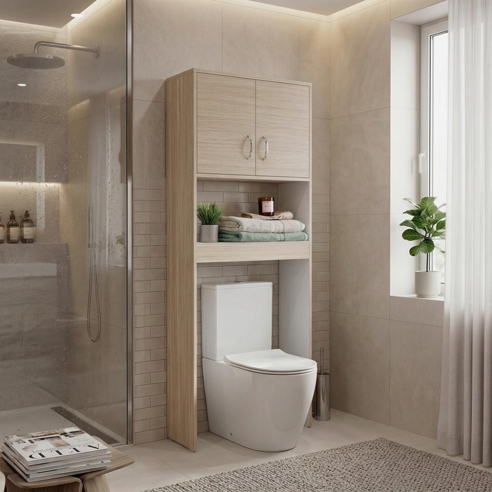 Gabinete de Baño Siena, Cartagena y Blanco, Ideal para Ahorrar Espacio