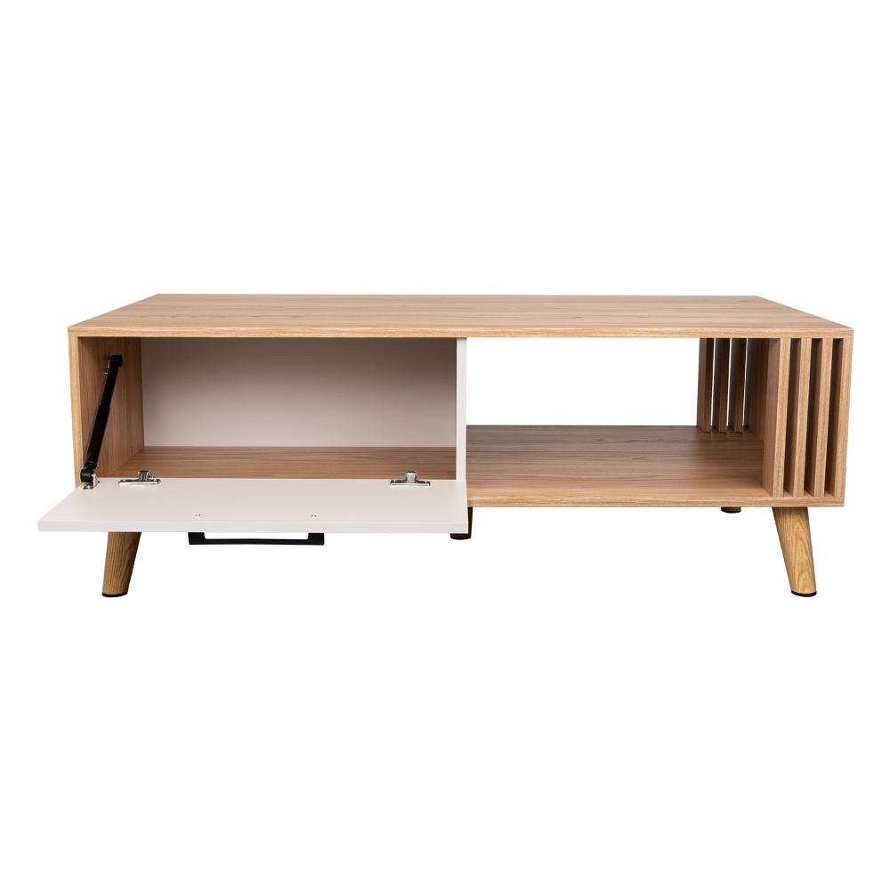 Mesa de Centro Vanez, Capri y Fresno Europeo, Fácil de Armar