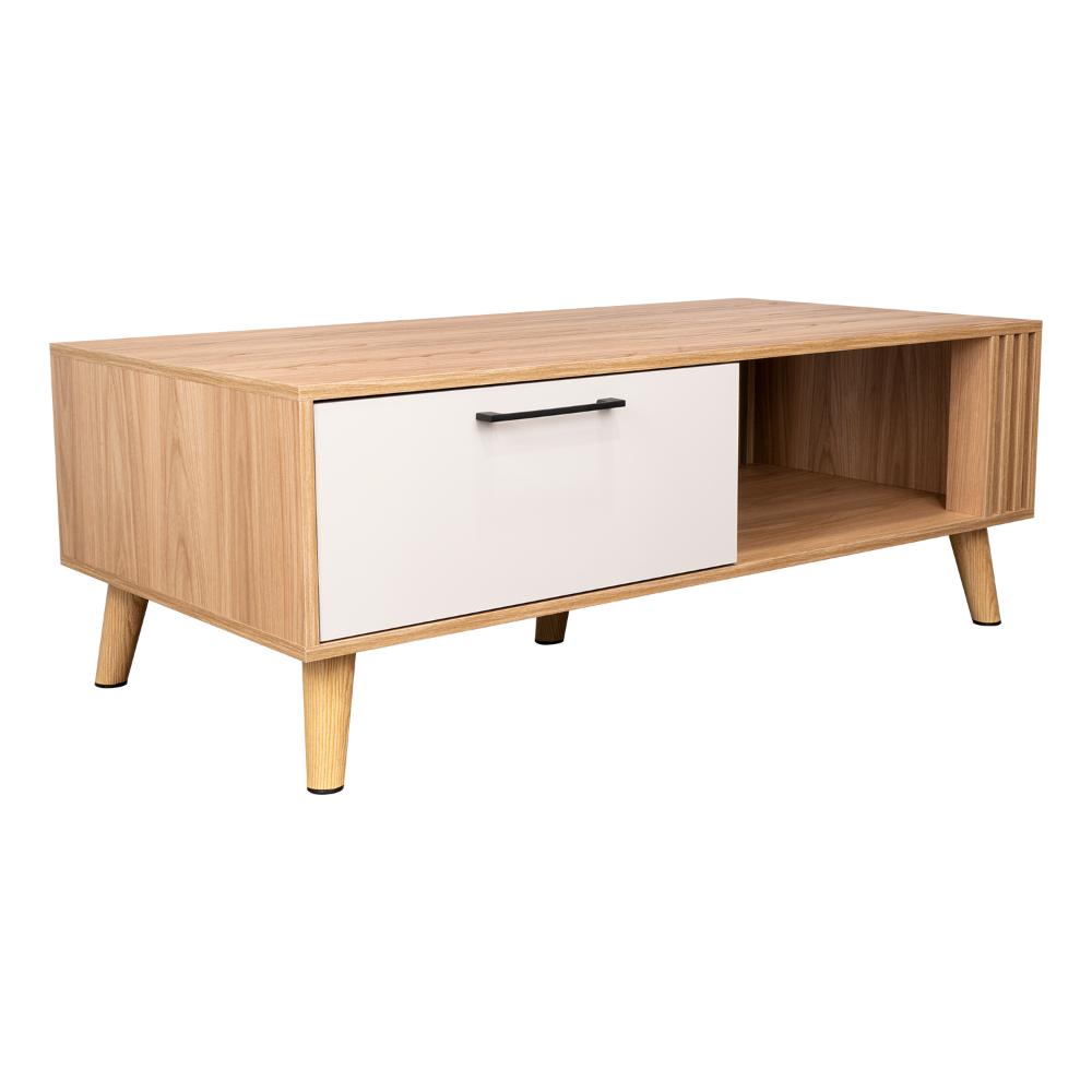 Mesa de Centro Vanez, Capri y Fresno Europeo, Fácil de Armar