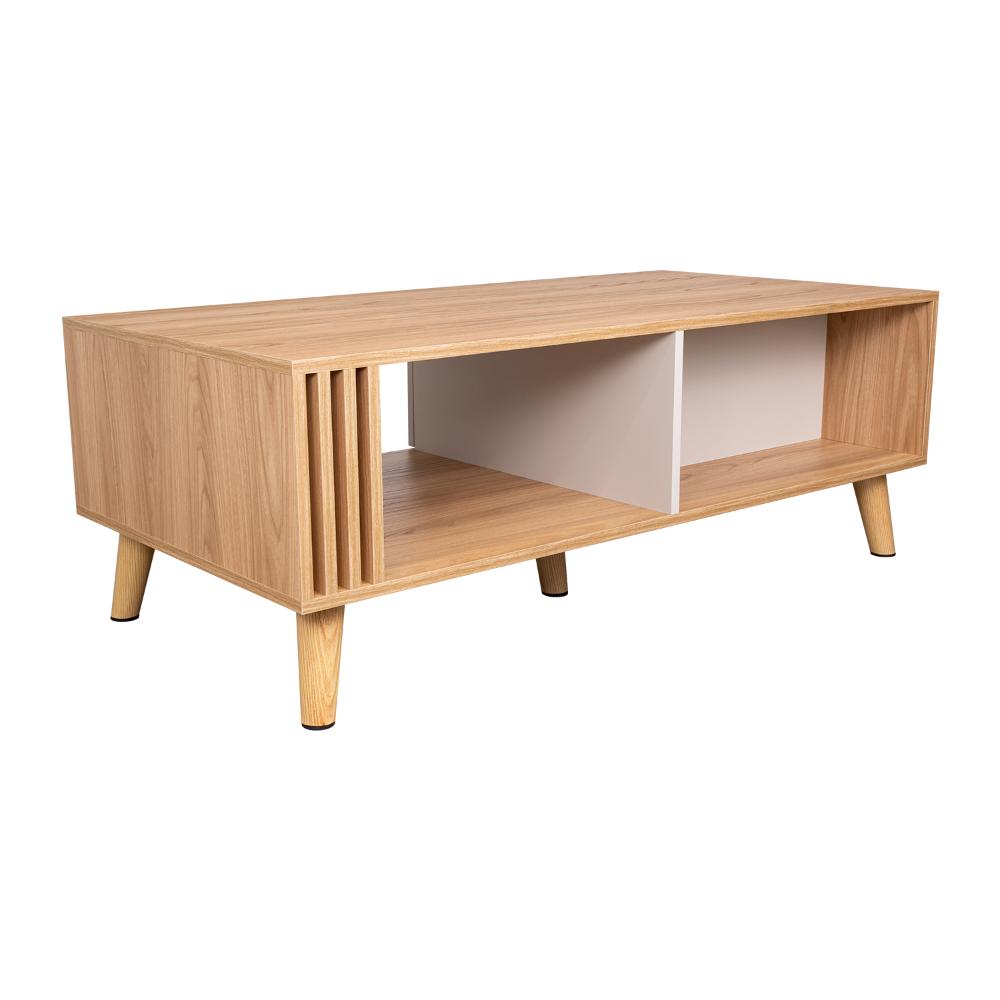Mesa de Centro Vanez, Capri y Fresno Europeo, Fácil de Armar