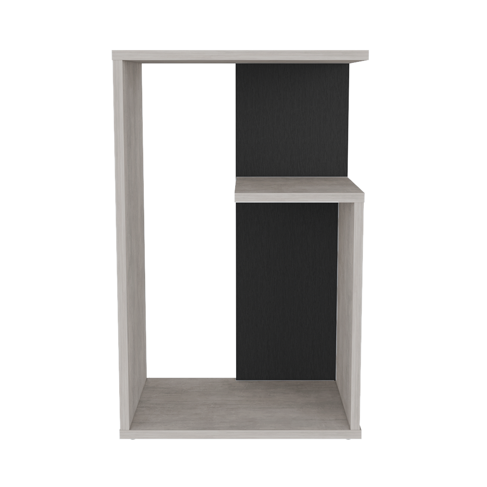 Mesa de Noche Evert, Agata y Wengue, con diseño moderno y espacio para ubicar objetos X2