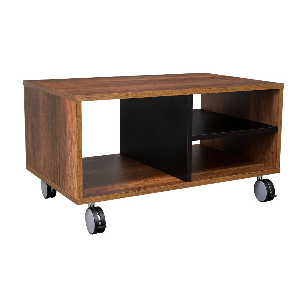Mesa de Centro Clasic, Cobre y Wengue, con Rodachinas En Nylon Para Su Fácil Desplazamiento