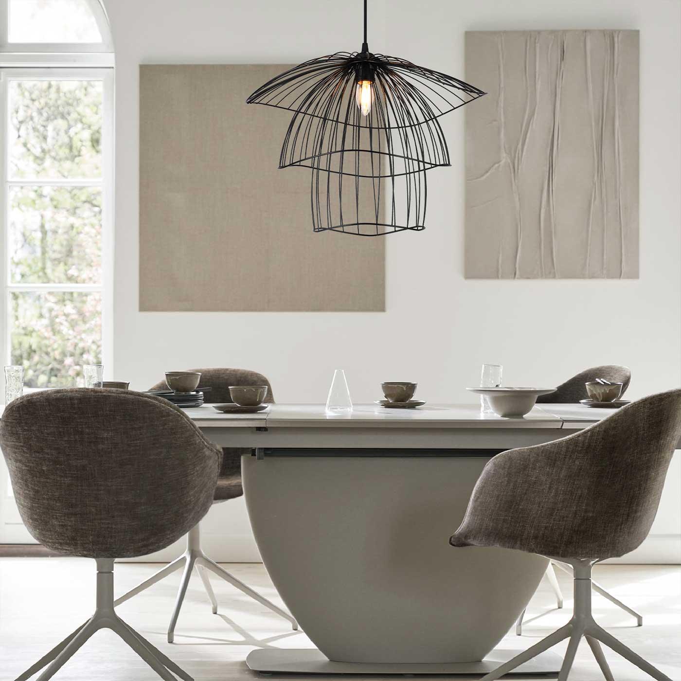 Lámpara Colgante Flora, Negro - VIRTUAL MUEBLES