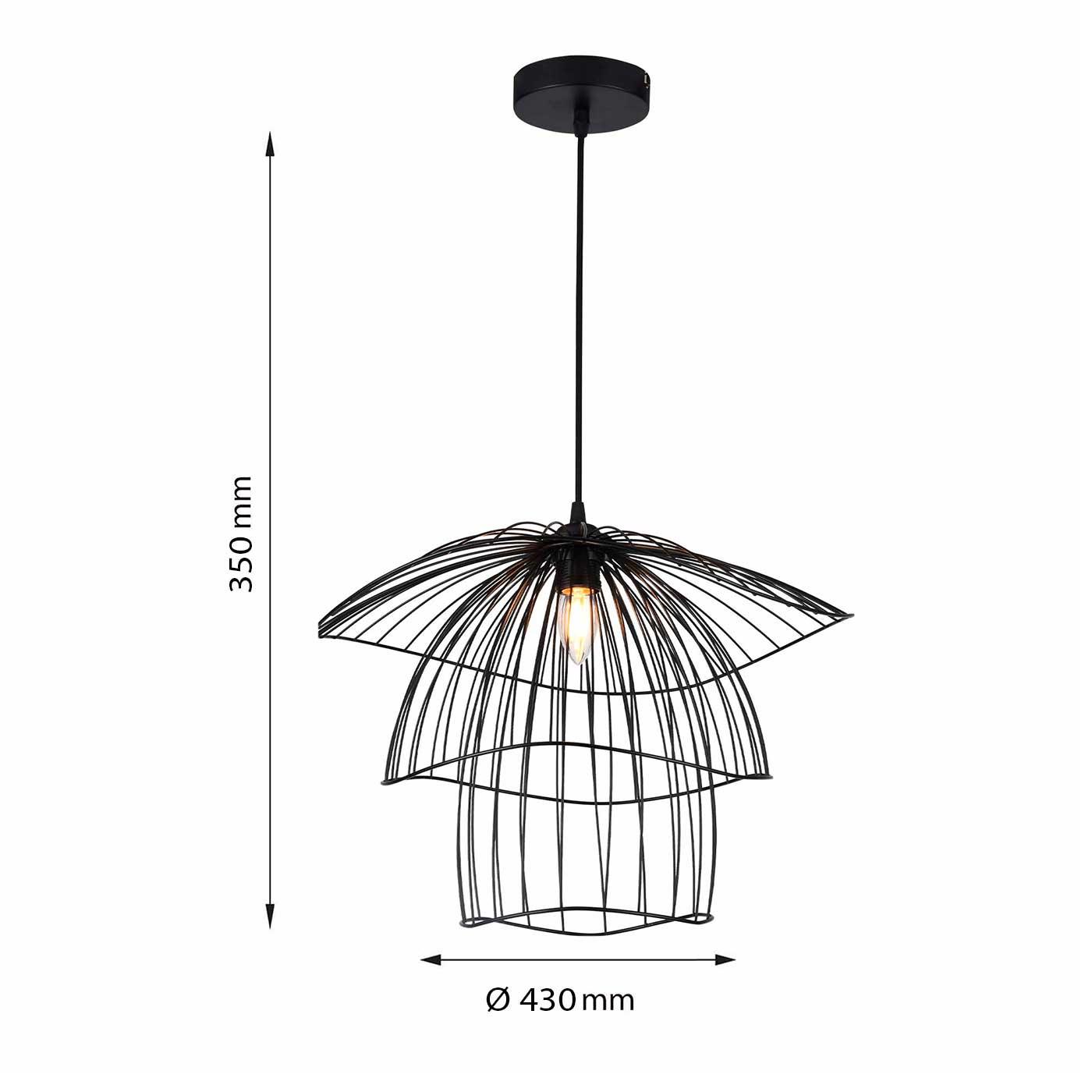Lámpara Colgante Flora, Negro - VIRTUAL MUEBLES